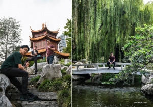 Disfrutan de la vegetación y del diseño inspirado en la dinastía Ming.