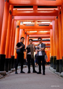 ... a las icónicas puertas torii rojas del Santuario Fushimi Inari.